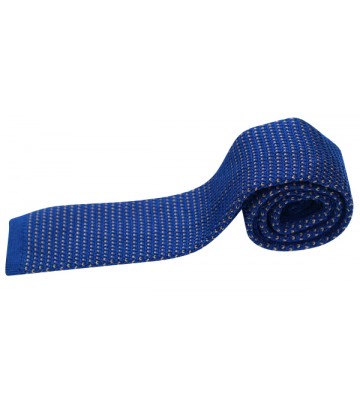 Blue/ Rust Knitted Tie