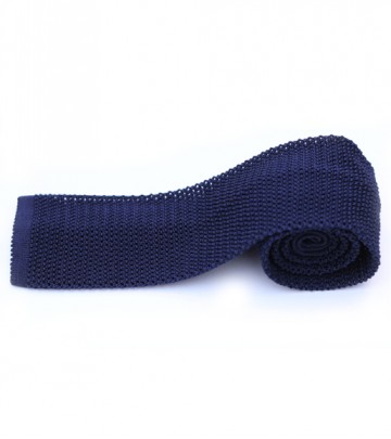 Solid Navy Knitted Tie